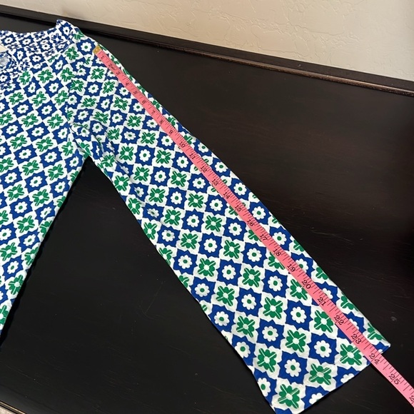 NEW Boden Doublecloth Blouson sleeve 100%Cotton top, navy green and white, sz 6 - Picture 10 of 13